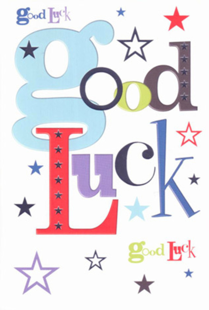 With a vibrant sense of celebration, this good luck card unfolds like a festive gathering along Chertsey's historic High Street. Each letter bursts forth-not only in playful pastel blue, crisp black, and fiery red, but also in thoughtful design, much like the considered pairing of fresh stems in a signature bouquet. Across the snow white surface, stars of every hue-inky navy, sparkling turquoise, soft lime, and gentle lavender-scatter in a way that brings to mind the joyful chatter of neighbors at Chertsey's weekly market. The ample white space lets vivid tones breathe, creating a modern, elegant composition. The card's tactile smoothness reveals its quality, while its message of support and hope makes it the perfect talisman for someone stepping into new territory, be it a young student off to college or a friend setting up shop in Chertsey. Every aspect feels charged with the encouraging laughter and applause of a well-wishing community.